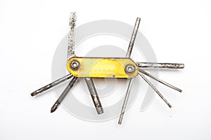 Old rust bicycle repair tools