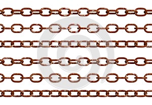 Old rust chain isolated