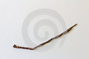 Old, rust covered nail, isolated on white, copy space