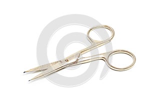 Old rust iron scissors isolated on white background - Image