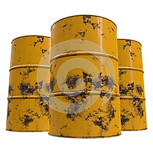 Old rust metal barrels