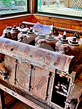 Old rusted boat engine