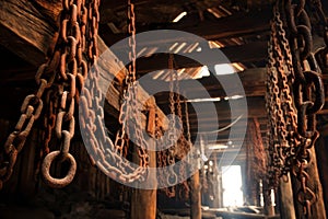 Old, rusted chains hanging