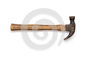 Old Rusted Hammer with Wooden Handle