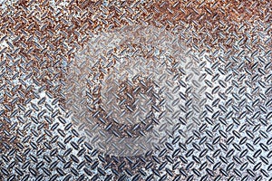 Old and rusted Metal diamond plate pattern texture, background