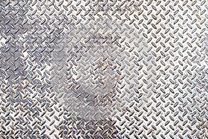 Old and rusted Metal diamond plate pattern texture, background