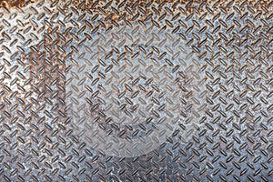 Old and rusted Metal diamond plate pattern texture, background