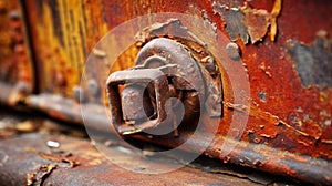 an old rusted metal door with a latch on the front of it and a rusted metal door handle on the back of the door