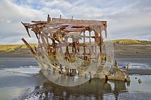 Old Rusted Shipwreck on the Oregon Coast