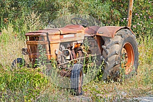 Old rusted tractor.