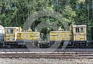 Old rusted train with locomotive