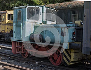 Old rusted train locomotive at trainstation hombourg