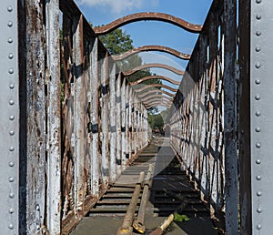 Old rusted train at trainstation