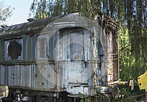 Old rusted train at trainstation hombourg