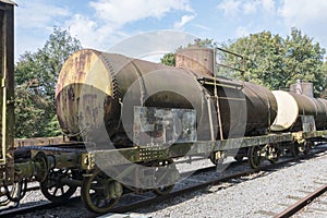 Old rusted train at trainstation hombourg