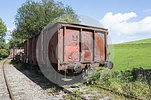 Old rusted train at trainstation hombourg