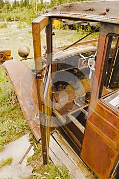 Old rusted truck cab