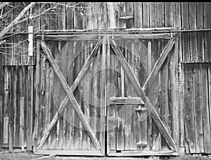 Old rustic barn doors