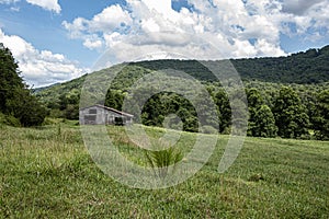 The Old Rustic Barn in the Mountains