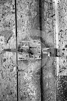 Old rustic door close up.Vertical view.