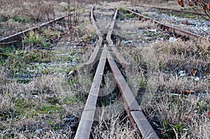 Old rustic railway intersection