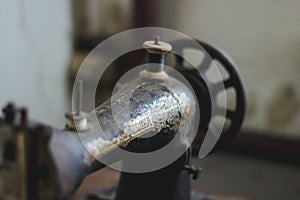 An old rustic sewing machine