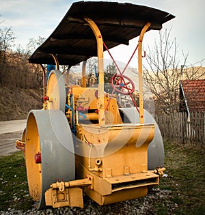 Old rustic steamroller