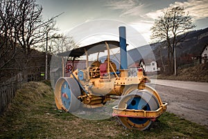 Old rustic steamroller