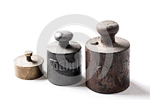 Old rustic weights