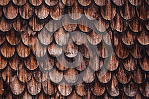 Old rustic wood tiling roof