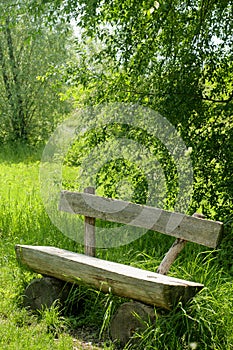 Old rustic wooden bench