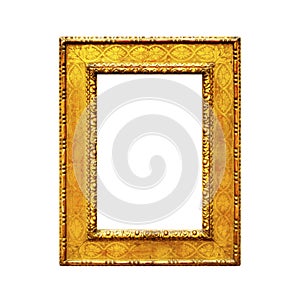 Old rustic wooden frame isolated on white