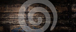 Old rustic wooden panoramic banner background photo