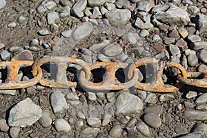 Old rusting anchor chain