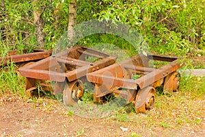 Old rusting chassis for underground mining