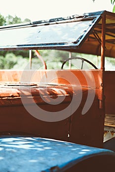 Old and rusty Abandoned pickup Truck, retro style