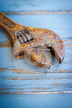 Old Rusty Adjustable Wrench