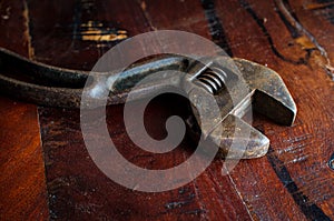 Old Rusty Adjustable Wrench