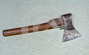 Old rusty axe