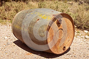 Old rusty barrel or keg