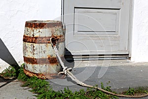 Old rusty barrel