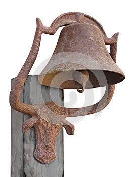 Old rusty bell isolated. photo