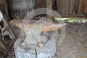 Old rusty blacksmiths anvil