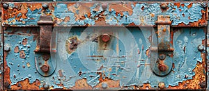 Old Rusty Blue and Rusted Metal Box