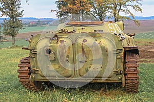 Old, rusty BMPP-2 Soviet and Russian tracked infantry fighting vehicle in the Belarusian museum