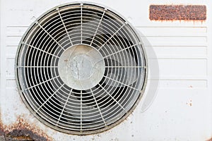 Old rusty broken air conditioner