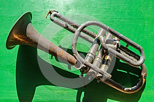 Old Rusty Broken Flugelhorn