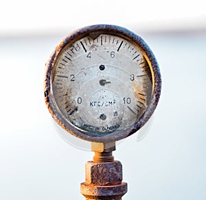 Old rusty broken Manometer