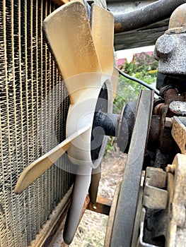 old rusty car engine