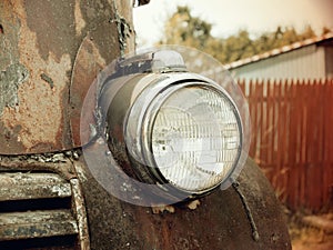 Old rusty car light